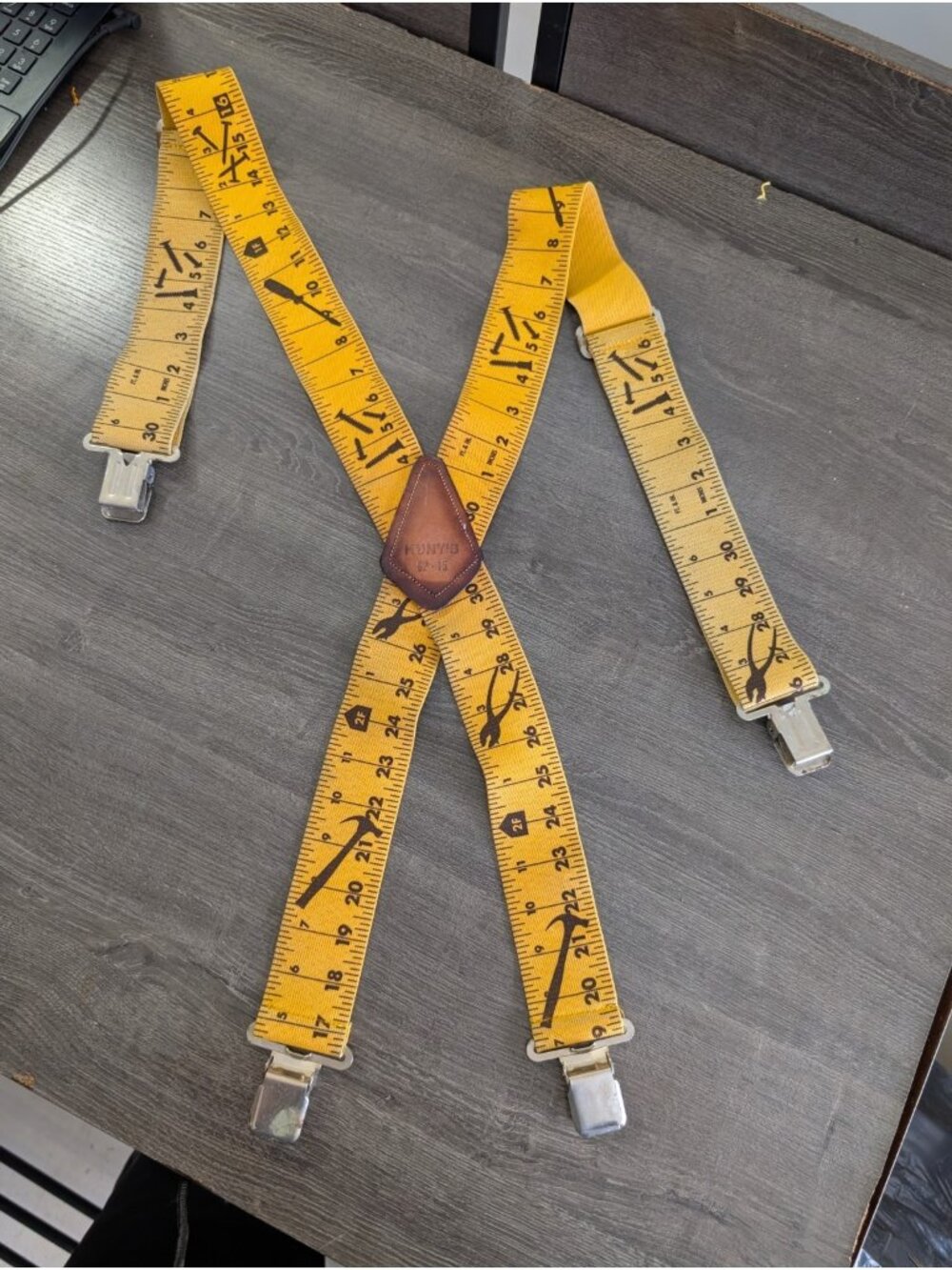 Kuny’s SP-15 Yellow Measuring Tape Suspenders Handyman Carpenter Fathers Day